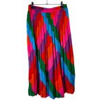 Skies Are Blue Boutique  Pink Colorful Pleated Midi Skirt S Photo 2