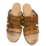 UGG  Brown Leather Melinda Wedge Sandals Size 10 Photo 3