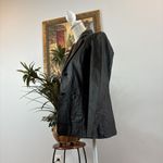 MetroStyle Black 100% Leather Blazer Jacket Women's Size 6 Long Sleeve 2 Buttons Photo 3