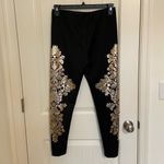 Say What? EUC Say What‎ women’s black gold floral print leggings large Photo 5