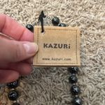 Kazuri Handcrafted 22" Beaded Necklace Dark Gray Ceramic Beads Statement Jewelry Black Photo 3