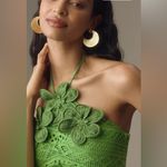 Anthropologie Farm Rio Halter Floral Ruffle Crochet Mini Dress Photo 3