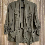 Torrid Army Green Light Weight Drape Front Anorak Top 00 Medium/10 Photo 0