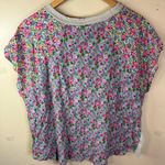Natural Life The  Daphne Mixed Print Top Size Large Boho Two‎ Sided Raw Hem Photo 6