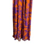 AFRM Nor Purple Orange Hibiscus Tropical Floral Print Hawaiian Halter Maxi Dress Size M Photo 9