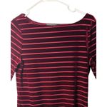 Ralph Lauren Lauren Womens Top Size M Petite Burgundy Pullover Velvet Holiday Photo 2