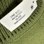 Wonderly Women’s Pointelle Knit Topper Poncho Mock Neck Olive Green One Size NWT Photo 4