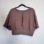 Free People Movement Brown Short Sleeve Cropped Sweater Womens XL Athletic Fall Photo 10