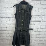 Hardust Jeans Women's Western Denim Belted Sleeveless Shirt Dress Size Small Blue Photo 4