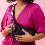 ULTA Beauty Black Crossbody Bag With Striped Strap Photo 1