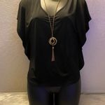 julie's closet 🆕 Julie’s Closet Black Blouse with Accent Necklace Photo 1