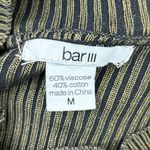 Bar III Womens Gold Metallic Ribbed Knit Mock Neck Long Sleeve Sweater Top Sz M Photo 5