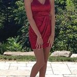 Teeze Me Red Satin Bodycon Dress Photo 0