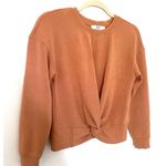 Magaschoni M  Scuba Twisted Front Long Sleeve Crewneck Pullover Top Casual Sz XS Photo 8