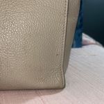 Roberto Cantani Large Gray Pebbled Leather Tote 2 Way Bag Blue Photo 4