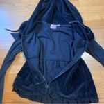 Juicy Couture  Pam Fitted Velour Zip Tracksuit Hooded Jacket Navy Blue Women’s S Photo 7