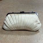 Kate Landry Vintage Pleated Satin Clutch Silver Chain Strap & Rhinestone Clasp Photo 4