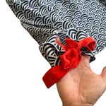 Mud Pie  Halter Top Backless Orange and Dark Blue Wave Pattern Swim Coverup Photo 3