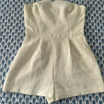 Forever 21 Creamy White Damask Strapless Romper Size Large Photo 0