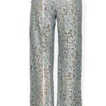House Of CB Mara Metallic Floral Lace Pants, Silver, Medium Photo 7