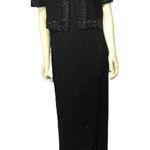Vintage Brilliante by J.A beaded dress with attached jacket black size large Photo 0