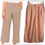ECUPPER Cotton Wide Leg Pants Beige Women size L retro campana lightweight Tan Size L Photo 2