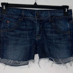 Hudson Jeans Hudson Jeans Dark Blue Frayed Jean Shorts Size 30 USA Photo 0