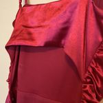 Lulus  Glam Gal Hot Pink Satin Ruched Cutout Maxi Dress Photo 7