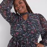 Lane Bryant Cutout Mock-Neck Fit & Flare Dress Size 18 Photo 2