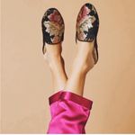 NEW Birdies Phoebe slipper slides floral metallic slip on flats size 5 Black Photo 7