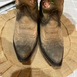 Liberty Black Nina Rose Distressed Brown Leather Floral Embroidered Boots Sz 6.5 Photo 5