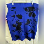Nina Leonard  black blue floral two piece outfit size 1X Photo 6