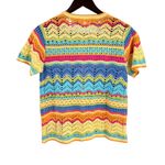 Northern Isles Short Sleeve Cardigan Sweater Crochet Knit Cotton Linen Size S Blue Photo 1