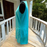 Lands' End Women' Cotton Jersey Tunic Dress Cover-up Capri Aqua Embroidery Photo 2