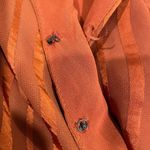 ASTR Rust Satin Wrap Dress Long Sleeve Ruched Side Ruffle Cocktail • M *Flaw comment. Photo 13