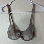 Princesse Tam Tam gray lace pink bow sheer underwire bra 32A Size undefined Photo 0