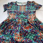 LuLaRoe  Colorful Floral Geometric‎ Pockets Stretch Amelia Dress Size 2XL Photo 5