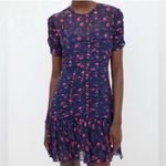 Tanya Taylor ‎ Falling Floral Carti Silk Ruffle Boho Mini Dress Size 4 Photo 1