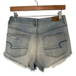 American Eagle  Hi Rise Festival Boho Denim Cut Off Frayed Shorts Blue 4 Photo 1