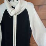 Calvin Klein EUC  Cream Black Long Zip Front Duster Sweater Dress Medium Photo 1