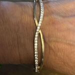 Anne Klein Crystal Criss Cross Hinged Bangle Bracelet Photo 7