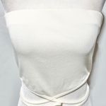 New AsYou Tie Waist Strapless Bandeau Crop Top Off White Size 10 Photo 7