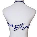 Ebuddy Retro 50s Blue Stripe Underwire Bikini Halter Swim Top sz MEDIUM Photo 1