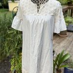 J.Crew Bell Sleeve Dress With Fringe Dot Marine Salt Ivory Size 8 Lined Preppy Photo 0