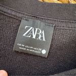 ZARA  Buttoned Sweatshirt Black Crew Neck Long Sleeve Size M Photo 10