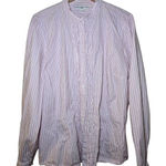 Tommy Hilfiger  Women's Pink White Stripe Ruffle Collar Button Down Shirt Size 18 Photo 0