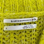 Anthropologie  Honore Open Weave Wool Blend Sweater Yellow Small Slouchy V Neck Photo 10