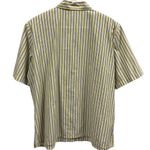 Vintage Napa Valley Embroidered Short Sleeve Button Up Blouse Striped Shirt XL Yellow Photo 9