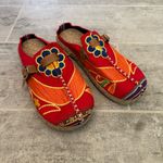 Cactus Rose | Honolulu Embroidered Linen Mules Red 41 Size 10 Photo 1