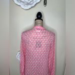 Anthropologie NTM:  Hei Hei Pink Elephant Print Gauze Button Down Blouse Size S Photo 11